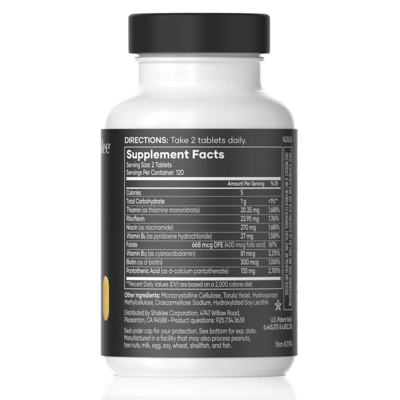 Shaklee - B-Complex - Bioactivated B Vitamins - 240 Tablets | Features Shaklee's Bioactivated Absorption System™, Includes niacin, biotin, folic acid, and vitamins B1, B2, B6, and B12