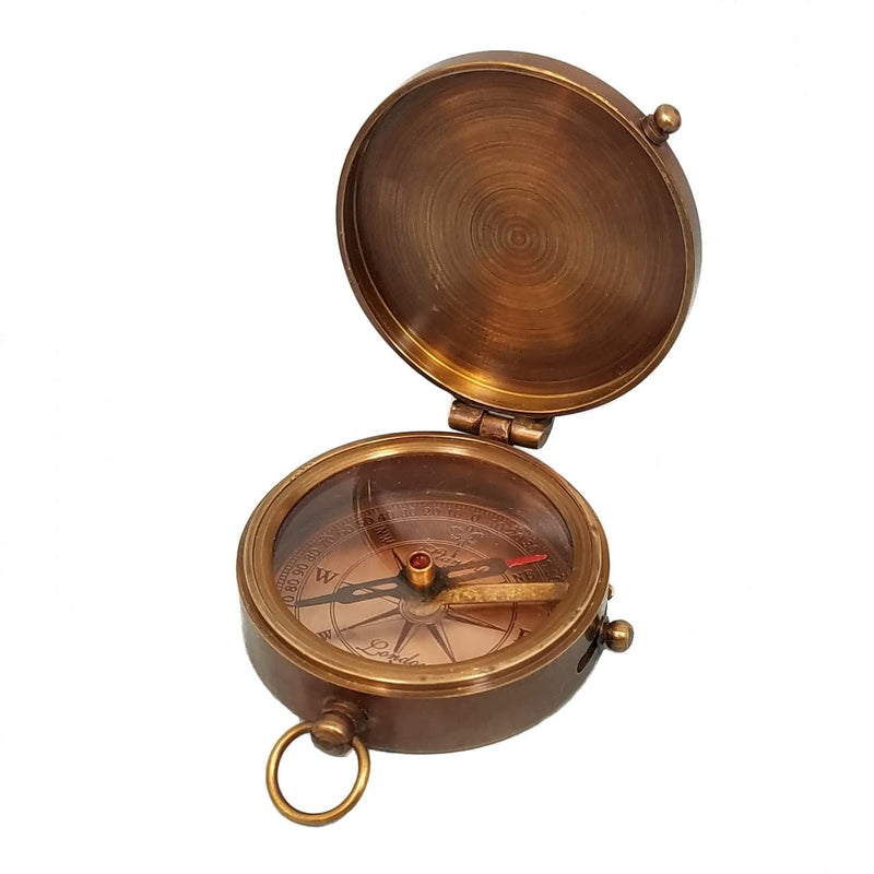 Personalized Antique Brass Pocket Compass with Custom Engraving – Engraved Compass Gift for Graduation, Father’s Day, Anniversary, Travel, or Family Heirloom – Optional Hardwood Box Behind You - BeesActive Australia