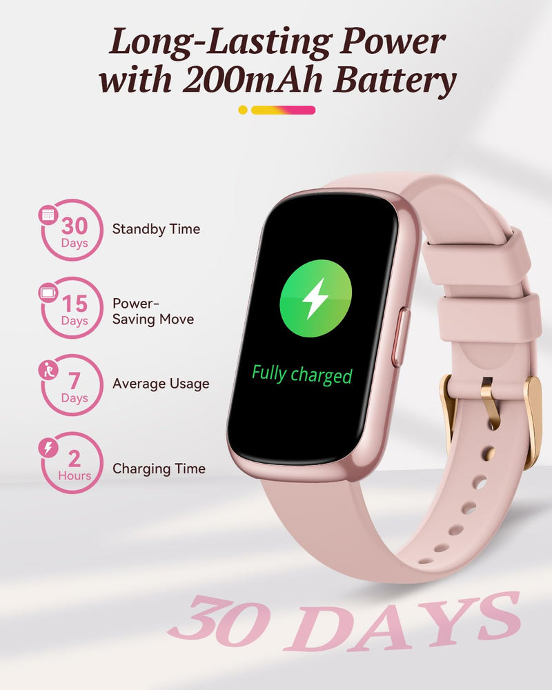 Fitness Trackers for Women Smart Watch: Fitness Tracker with 24/7 Heart Rate Monitor SpO2 Sleep Step Tracker, Pedometer Fitness Watches for Women with 5ATM Waterproof for iPhone Android 2 Bands Pink Rose 1.47 - BeesActive Australia
