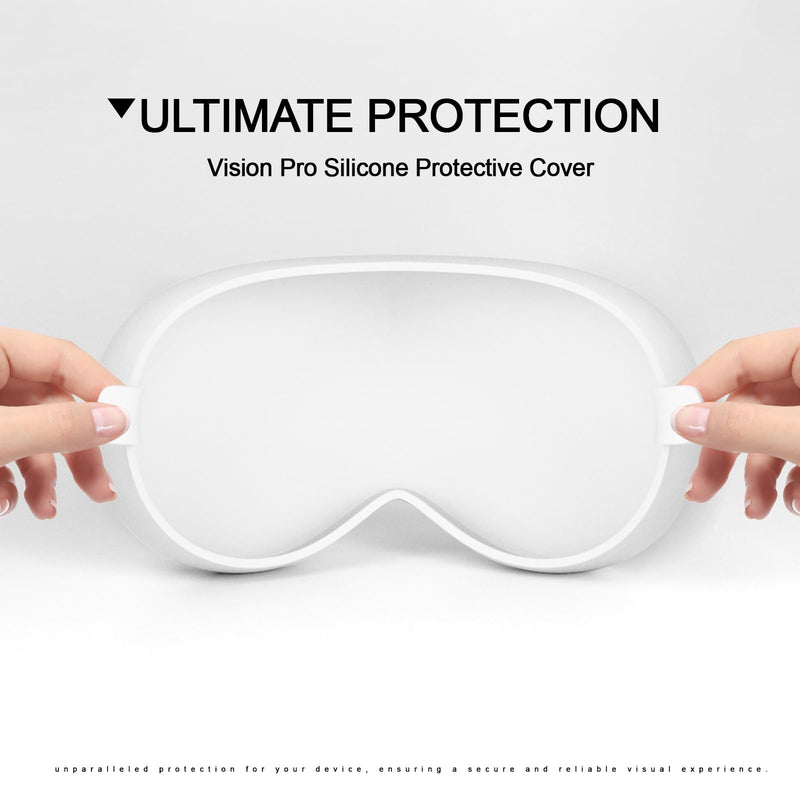 Vision Pro Case Cover Set,Soft Silicone Protector & Screen Protector for Apple Vision Pro,100% Compatible withVision Pro VR Headset (White) WHITE - BeesActive Australia