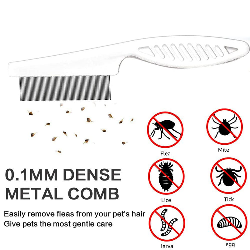 Dog Combs for Grooming, Metal Dog Comb and Flea Comb with Rounded Teeth for Removing Tangles and Knots for Long and Short Haired Dogs and Cats (stainless steel) stainless steel - BeesActive Australia