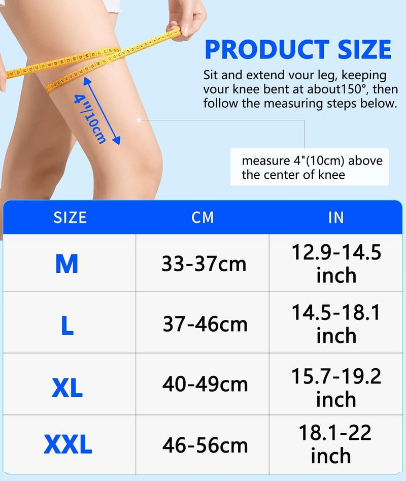 Knee Brace for Women & Men, Knee Brace for Meniscus Tear, Knee Pain Relief, Arthritis, Compression Knee Support Side Stabilizers, Injury Recovery, Running, Workout(Black, XX-Large) - BeesActive Australia