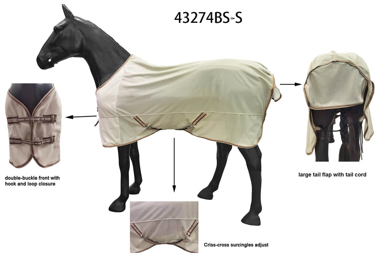 BARN & STABLE Breathable and UV Protective Tear-resistant Mesh Horse Fly Sheet Comfy Equine Summer Sheet with Removable Web Leg Straps - BeesActive Australia