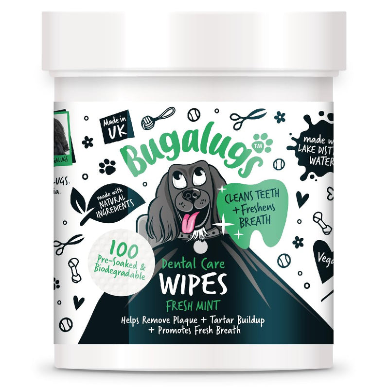 Bugalugs Breath Freshener - Plaque & Tartar Remover Wipes (No Toothbrush/Toothpaste Needed, 100 Wipes) 1 count (Pack of 100)