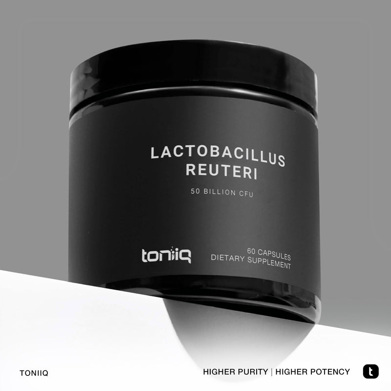 Toniiq 50 Billion CFU Lactobacillus Reuteri Probiotic 50mg per Serving | L Reuteri Probiotics - Highest CFU Count Lactobacillus Reuteri Probiotic - 60 Vegetarian Capsules - 60 Servings 60 Count (Pack of 1)