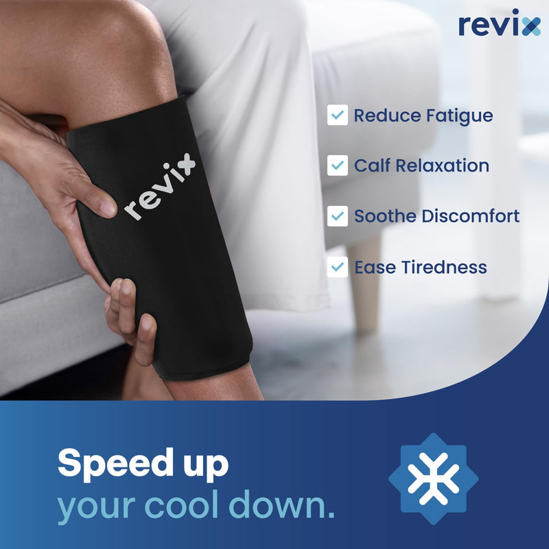 REVIX Shin Splint Relief Ice Packs, Calf Compression Sleeve for Legs Reusable Ice Pack for Elbow, Arm & Knee Pain Relief, Hot Cold Therapy for Sports Injury Recovery & Sprains Standard 1.0 - BeesActive Australia