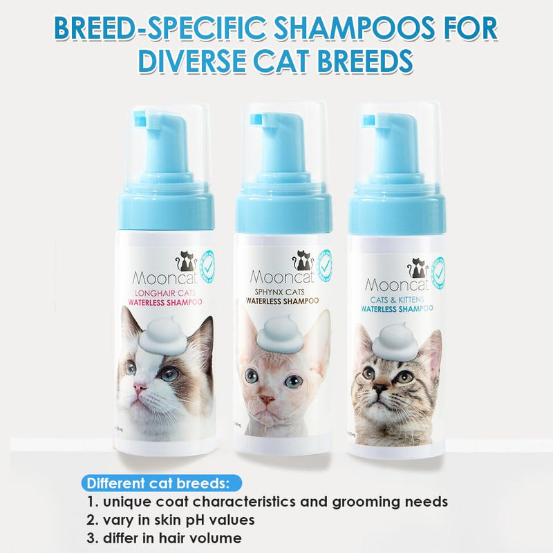Mooncat Waterless Cat Shampoo+Cat Brush, Licking Safe Dry Shampoo for Cats, No Rinse Foam Cat Bath, Grooming for Cat, Kitten Sensitive Skin, Dander Reducing, Paraben Free, pH Balanced (5 oz) short hair - BeesActive Australia