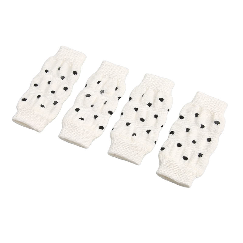 4Pcs 3.34 x 1.3in Dog Elbow Protector Sleeves, Cute Polka Dots Dog Leg Warmers Knitted, Cotton Elbow Sleeve, Leg Sleeve for Puppy Weighing 1.5-3kg in Cold Weather, M