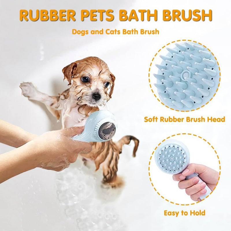 Pet Bath Brush Spray Set, Pet Shower Sprayer, Dog Bath Brush with Soft Brush and Adapters for Indoor and Outdoor Bathing, Grooming, Massaging and Washing - BeesActive Australia