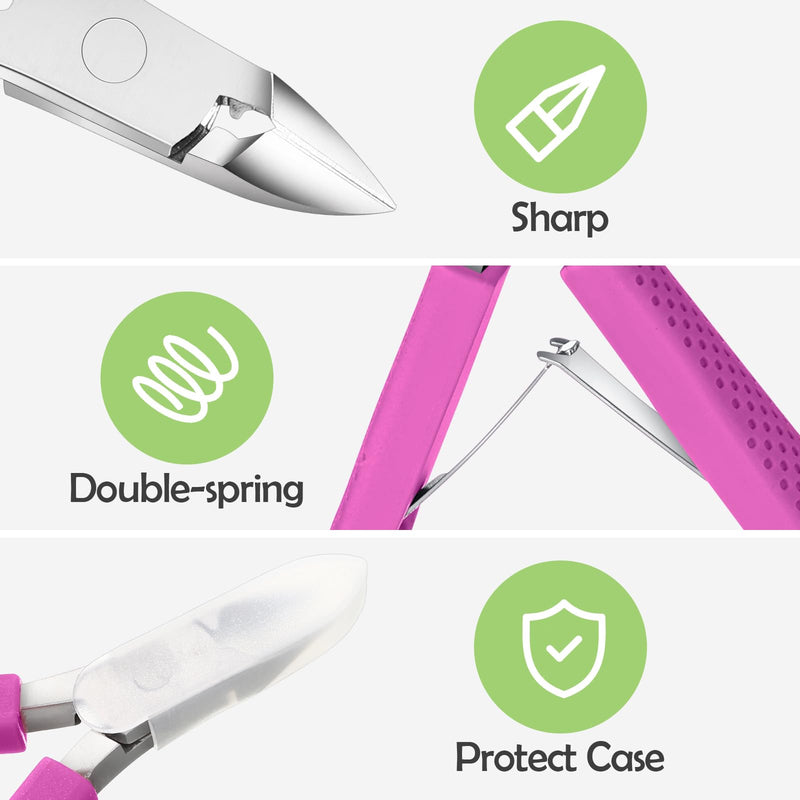 12 Pack Cuticle Nippers Upgraded Trimmer Kit with Non Slip Silicone Handle Stainless Steel Cuticle Cutter Clipper Manicure Tool for Nail Care Fingernails and Toenails - BeesActive Australia