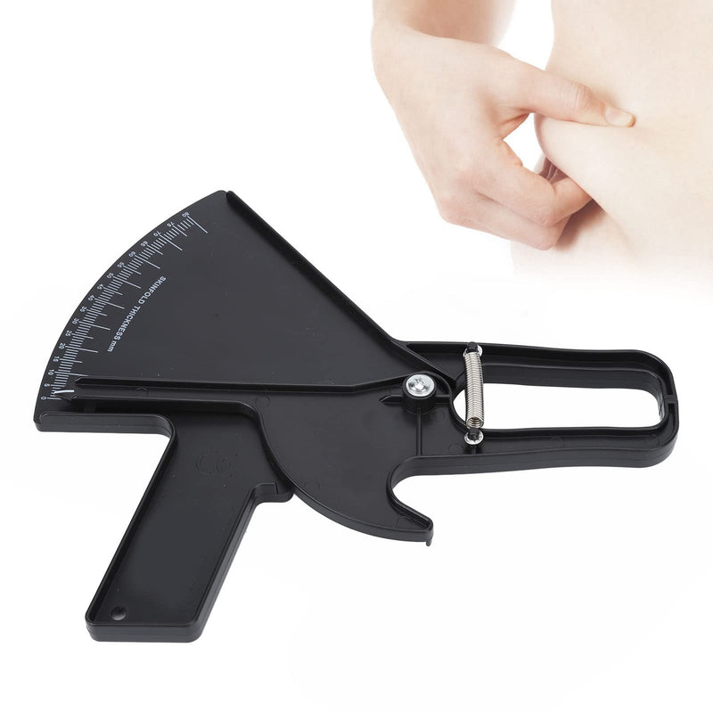 Body Fat Caliper, Professional Double Spring Skinfold Calipers and Body Fat Tape Measure Tool for Accurately Measuring BMI Skin Fold Fitness(Black) Black - BeesActive Australia