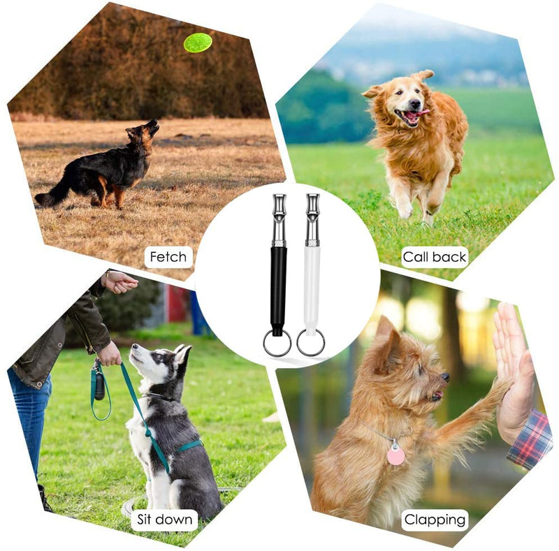 2 Pack Dog Whistle, Dog Whistle to Stop Barking Neighbors Dog, Adjustable Ultrasonic Silent Dog Whistle, Professional Recall Dog Training Whistle with Lanyard - BeesActive Australia