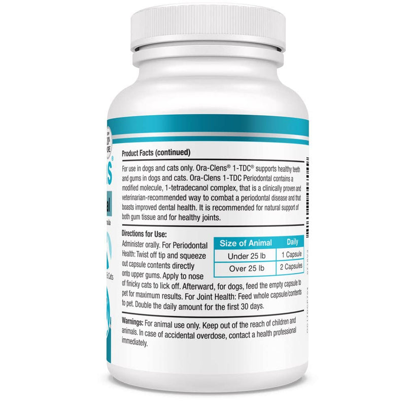 1-TDC Periodontal Supplement ES for Dog & Cat, Supports Oral, Hip & Joint Health, Muscle & Stamina Recovery, Skin & Coat Health, 120 Capsules 1-PACK 120 caps - PawsPlanet Australia