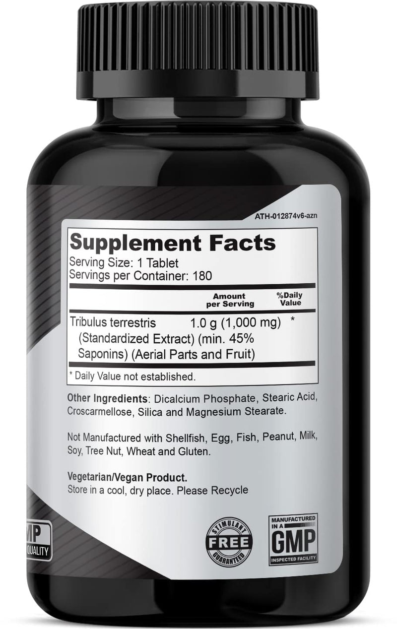 Tribulus Terrestris 1000 mg 180 Tablets - Supports Muscle Strength Stamina Vitality Energy Endurance - BeesActive Australia