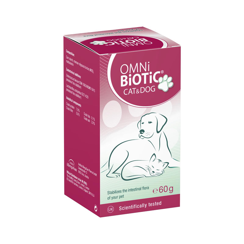 OMNi BiOTiC CAT & DOG | Probiotic for Cats & Dogs with Digestive Problems | Easy to Use with Wet or Dry Food | Suitable for Cats and Dogs of all Ages | Probiotic Powder | 60 g