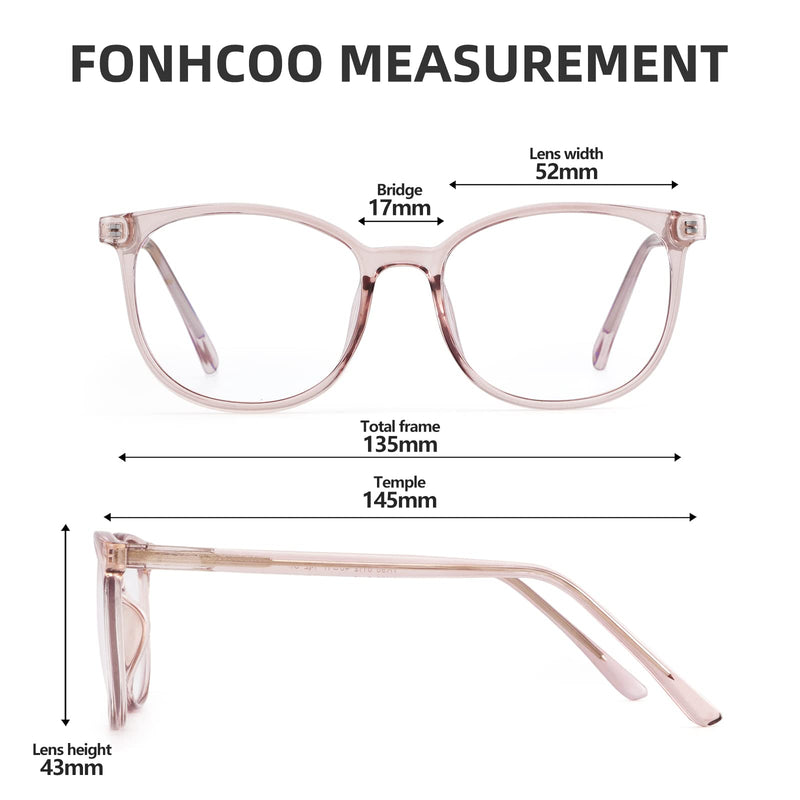 FONHCOO Blue Light Blocking Glasses Fashion Round TR90 Frame Transparent Eyewear Anti UV Computer Glasses for Women Men Light Brown - BeesActive Australia
