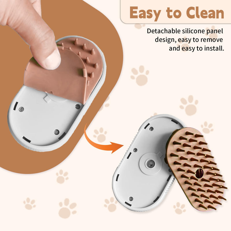 Cat Steam Brush for Shedding, 3 in 1 Dog Steamy Brush Cleanser with Foldable Handle, Pet Spa Brush for Cats Dogs, Spritz Defur Comb for Cats, Steam Brush for Cats, Pet Spray Hair Removal Comb - BeesActive Australia