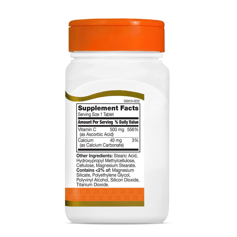21st Century Vitamin C 500mg Prolonged Release Tablets, Immune, 110ct | Vitamin C 500 mg Time-Release Tablets, Immune & Antioxidant Support, Steady All-Day Release, Gluten Free 110 Count (Pack of 1)