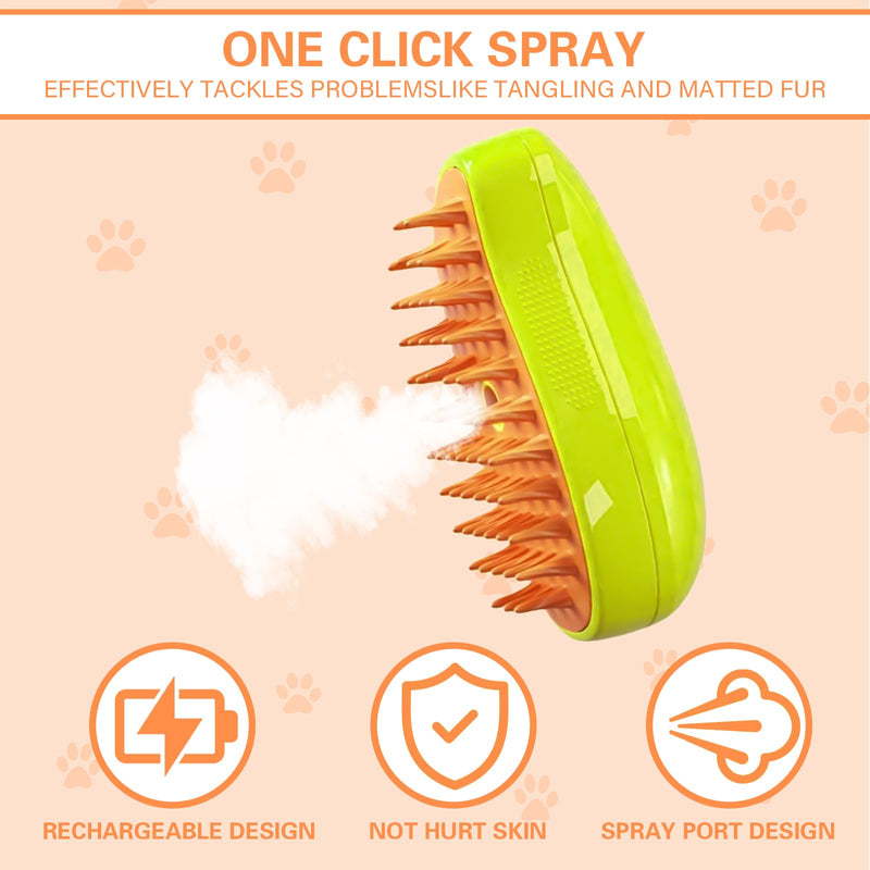 Steamy Cat Brush, 3 in 1 Electric Cat Steamy Brush Multifunctional Steam Pet Brush, Cat Grooming Brush Self Cleaning Cat Hair Brush for Massage - BeesActive Australia