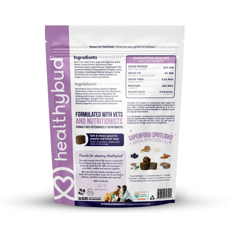 healthybud Hip & Joint Soft Chews for Dogs – Grain-Free Functional Dog Treats with Glucosamine, Chondroitin & Green Lipped Mussel – Daily Mobility Support – for All Ages & Breeds – 130 g (4.6 oz) 4.6 Ounce (Pack of 1)
