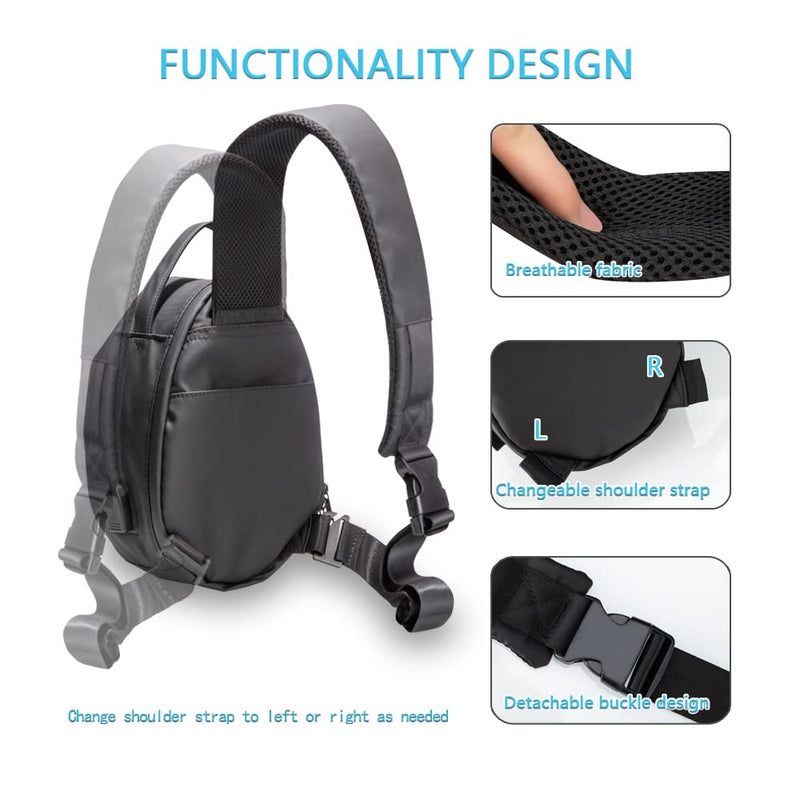 Carrying Case for Oculus Meta Quest 3/Quest 2/Vision Pro, Hard Crossbody Travel Bag for Meta Quest Pro Gaming Headset and Controllers, Lightweight VR Accessories with Portable USB Charging Port - BeesActive Australia