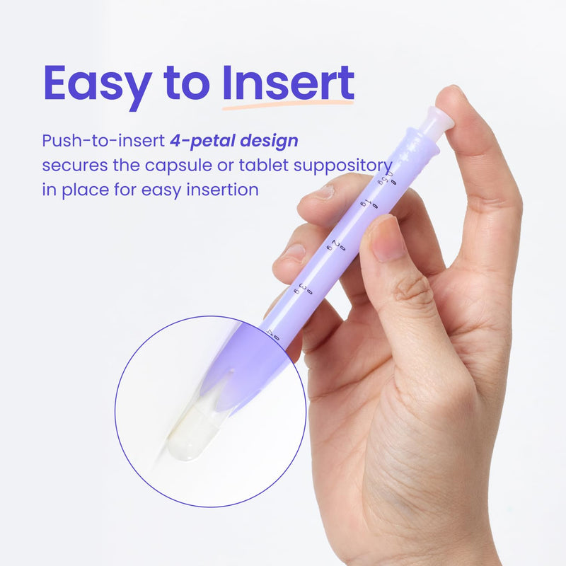 VWELL MaxComfort Tapered Vaginal Rectal Suppository Applicator Fits Most Prescription Capsule, Tablet, Pill, Gel, Cream (Universal) Universal - BeesActive Australia