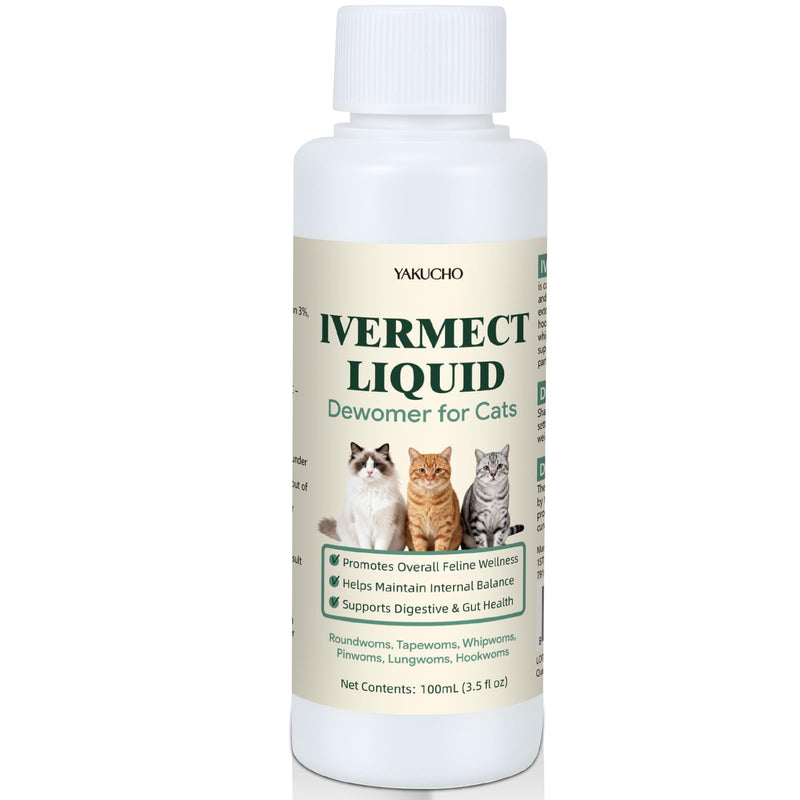 lvermect for Cat – Broad Spectrum Digestive & Gut Balance Liquid for Cats, Supports Internal Cleanse, Digestive Comfort and Daily Wellness for Kittens and Adult Cats, Gentle Cat Drops - 100mL