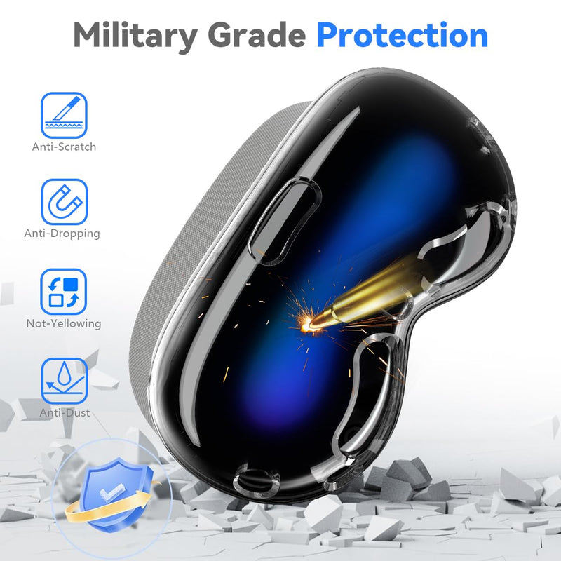 CloudValley Protective Case for Apple Vision Pro Accessories with Dust Proof Lens Cover, [Accurate Port Holes] Anti-Scratch TPU Clear Cover for Headset VR 2024, Shockproof Washable Anti-Dust Sleeve - BeesActive Australia