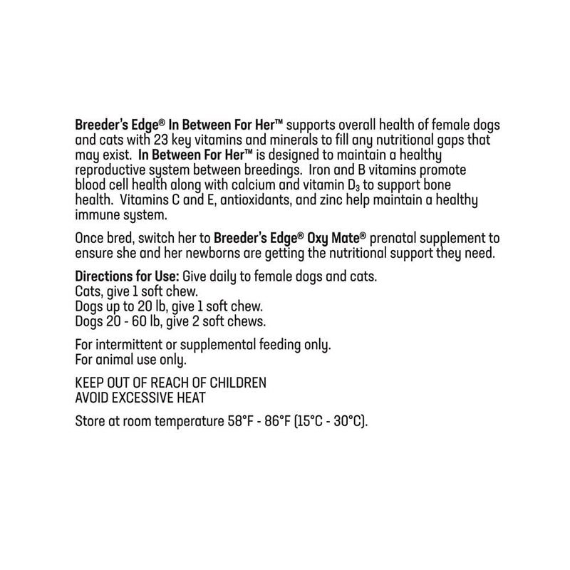 Revival Animal Health Breeder's Edge in Between for Her, Female Multivitamin for Cat/Small Dog- 90 ct - PawsPlanet Australia