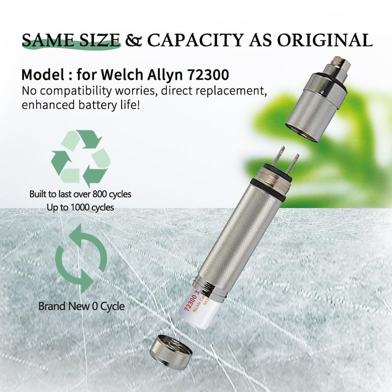 Rechargeable Battery Replacement for Welch Allyn 72300,Compatible with Portable Hand-held Rechargeable Handles