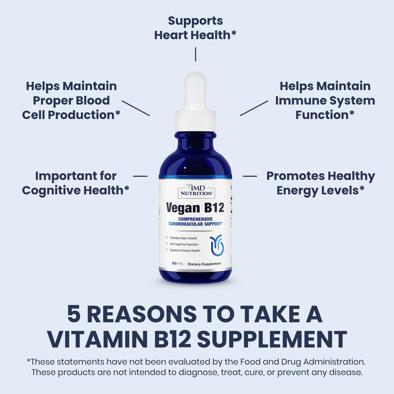 1MD Nutrition Vegan Vitamin B12 I 5000mcg Methylcobalamin Supplement | Energy, Immune Support