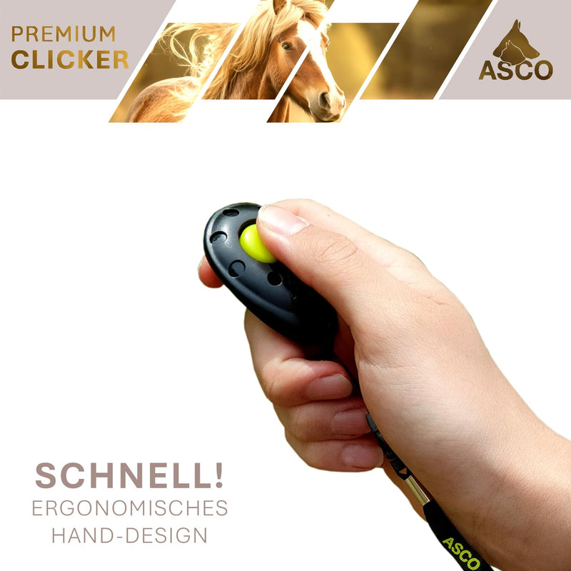 ASCO Finger Clicker, Premium Clicker for Clicker Training, Dogs Cats Horses Professional Clicker, Dog Training Clicker, Black, ASCO-01F - BeesActive Australia