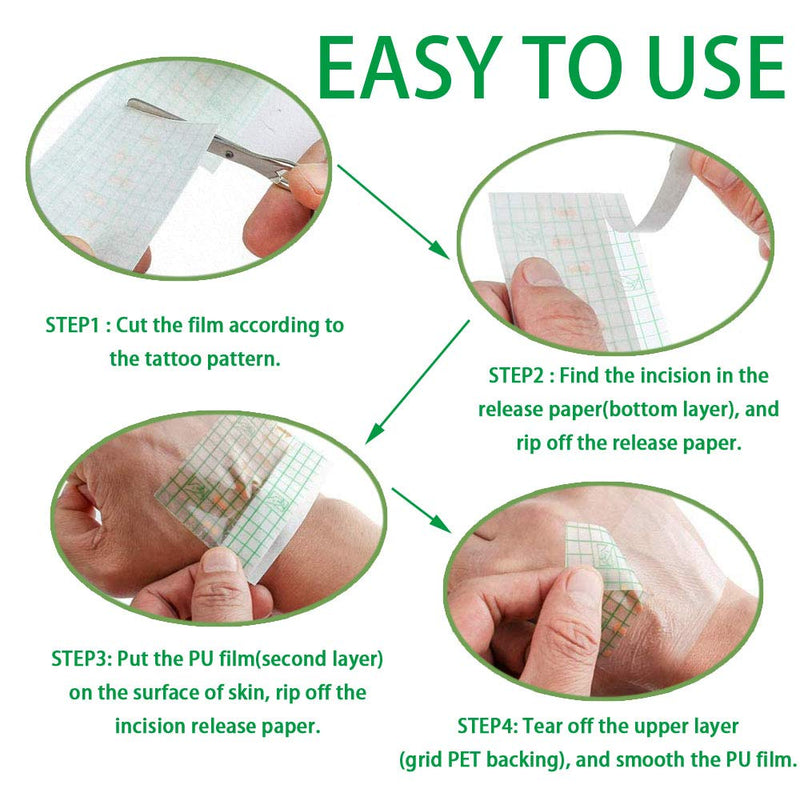 Flatoedu Tattoo Aftercare Bandage Roll 10" x 10 Yard - Waterproof Film 10 x 360 Inch