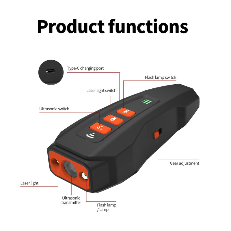 No Bark Ultra Anti Barking Device Dog,Nobark Ultra Dog Training Tool,3 Levels Rechargeable with Flashlight,for Large Medium Small Dogs Indoor & Outdoor (Black) Black