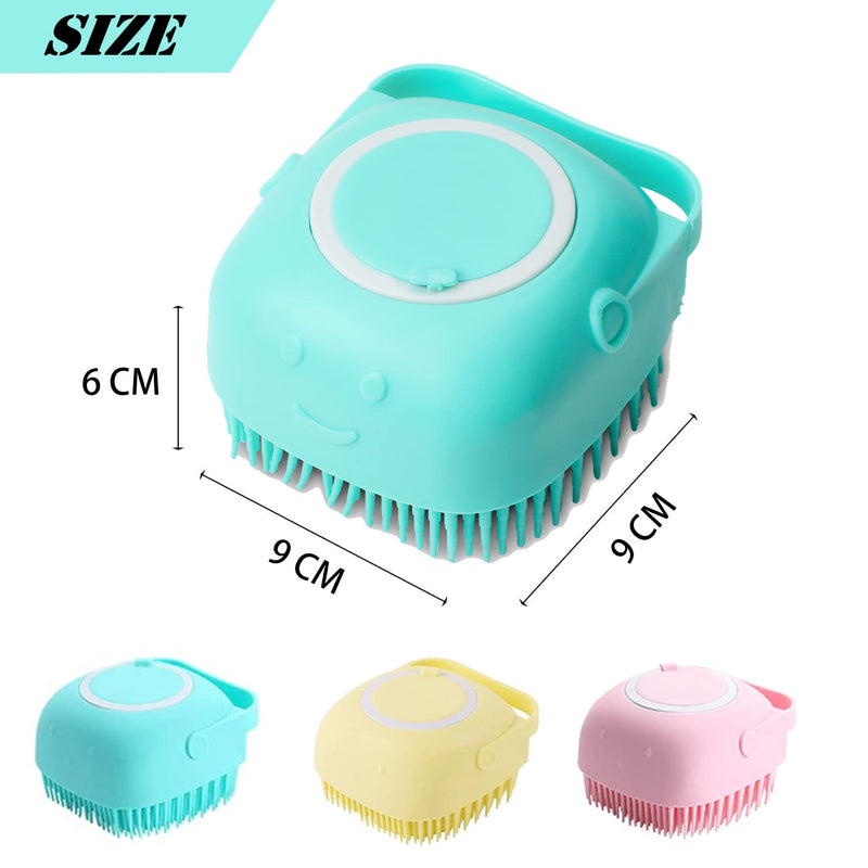 Dog Bath Brush Silicone Rubber Dog Grooming Brush Silicone Puppy Cat Grooming Cleaning for Short Long Haired Dogs and Cats Washing (Blue) Blue - BeesActive Australia