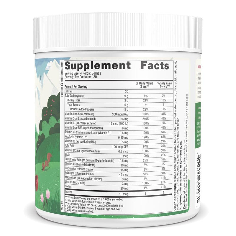 Nordic Naturals Nordic Berries Multivitamin, Kids Gummies - 120 Count | Delicious gummy berries make daily vitamins fun for kids 3+. Supports healthy growth & development. Non-GMO. 30 servings Cherry Berry 120 Count (Pack of 1)