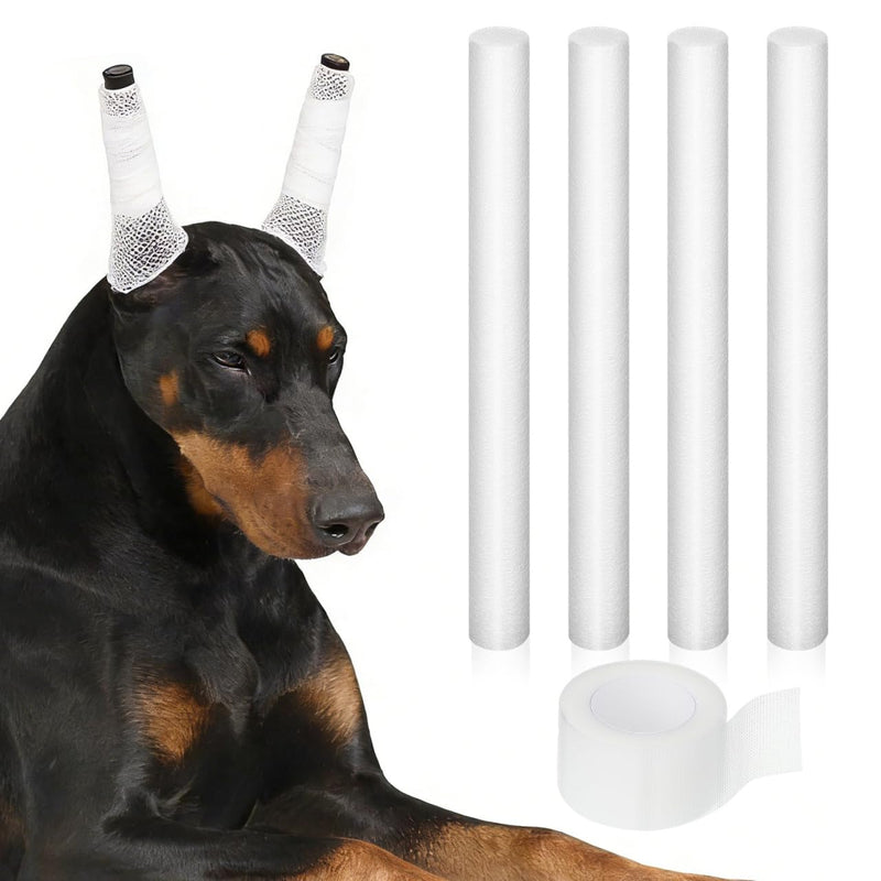 Yardwe Dog Ear Stand Stick with Tape 6.89 Inch Puppy Ear Support Rods for Doberman Correction Pet Care Accessories 4 Pack