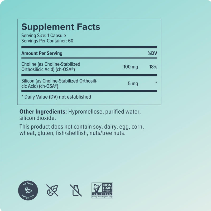 Biosil Collagen Booster Supplement - 60 Vegan Capsules - Patented ch-OSA Activator for Skin, Hair, Nails & Joints - Supports Natural Production - 30-Day Supply 60 Liquid Capsules (Pack of 1)