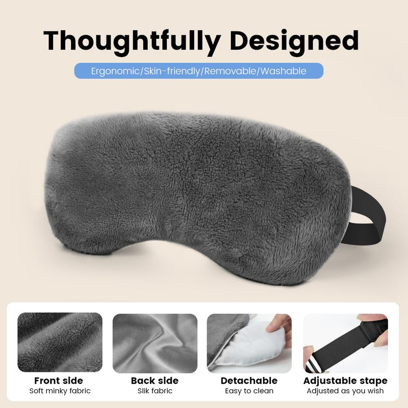 Microwave Heated Eye Mask, Steam Warm Compress for Dry Eyes, Work with Relieve, Blepharitis & Stye Treatment (Gray) Style 1 - Gray - BeesActive Australia