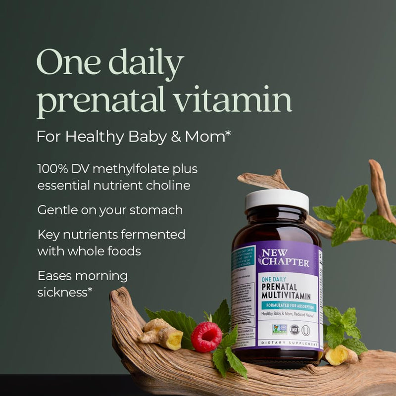 New Chapter One Daily Prenatal Multivitamin, 60 Count | With Methylfolate and Choline for Healthy Mom and Baby, Gluten-Free and Non-GMO Prenatal Vitamin Daily Formula 60 Count (Pack of 1)