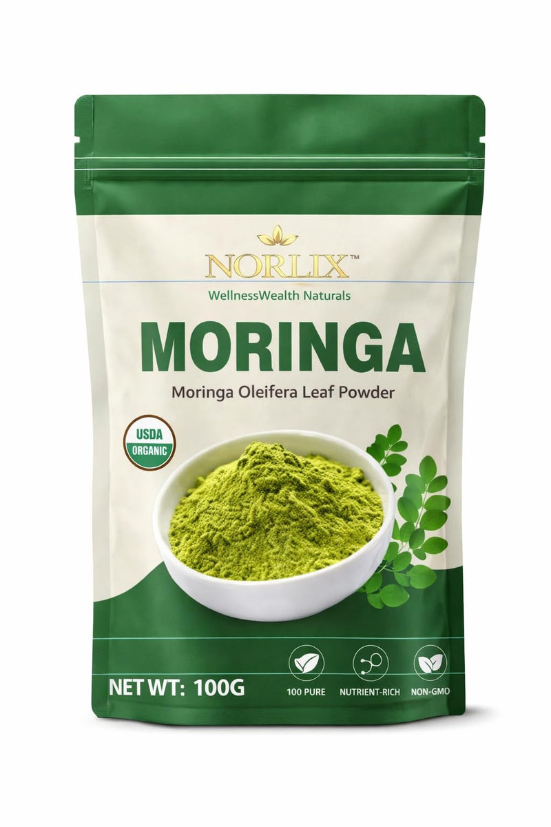 Organic Moringa Leaf Powder, 100% Pure Organic Superfood, Plant-Based, 100G (3.5 OZ).