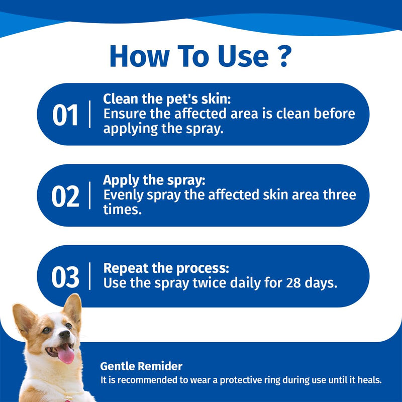 Hot Spot Spray for Dogs and Cats, Itch Relief Spray and Hot Spot Treatment for Irritated Dry Itchy Skin, Allergies, and Dermatitis for Dogs & Cats, 2.02oz 2.02 oz