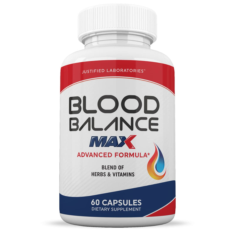 Justified Laboratories Blood Balance Max - 60 Capsules, Pack of 2 - Advanced Circulatory Support Formula with a Blend of Herbs & Vitamins - 60 Servings
