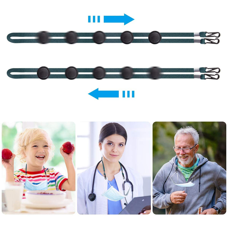 10 Pack - Mask LanyardÔºåEar Pressure Relief ComfortÔºåAdjustable LengthÔºåSuitable for Adult Kids mask LanyardÔºåMask Holder Black - BeesActive Australia