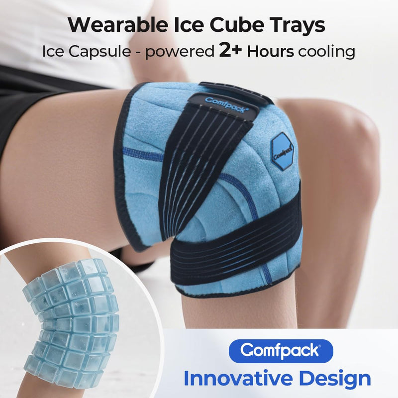 Ice Pack for Knee Replacement Surgery, 2 Hours Long Lasting Coldness Ice & Compression Therapy Flexible Knee Ice Pack Wrap for Arthritis Pain, ACL, Sports Injuries L - BeesActive Australia