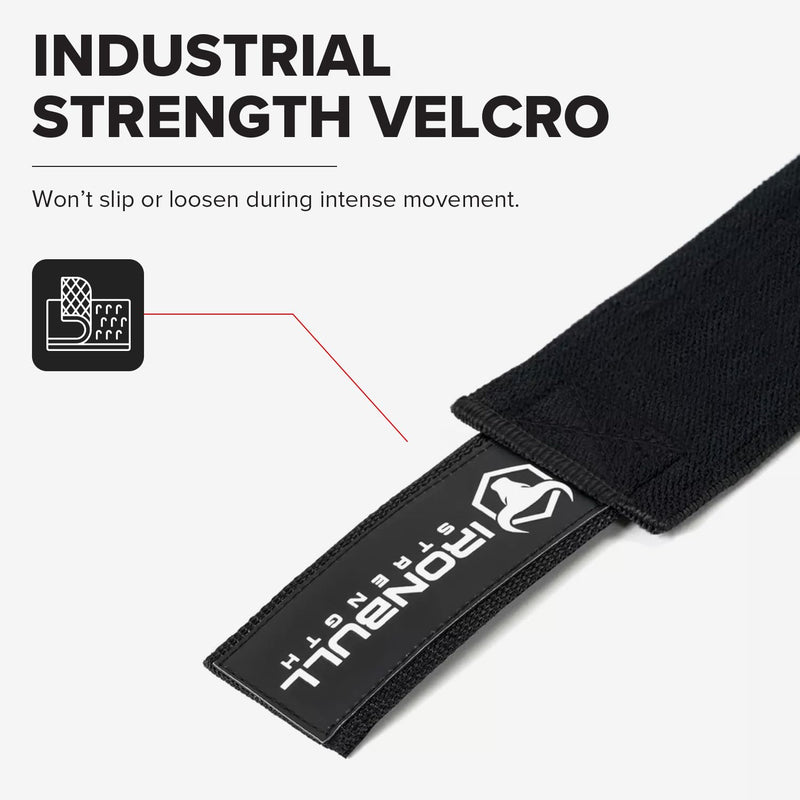 Knee Wraps for Weightlifting - 80" Elastic Knee Straps for Squats and Weight Lifting - Lifting Knee Wraps for Strength & Compression Wrap - Knee Support for Squatting, Powerlifting, Gym Black