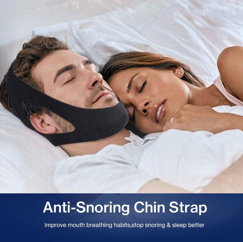 Chin Strap for Sleeping Comfortable Anti Snoring Devices Stop Snoring Solution Adjustable Anti Snoring Chin Strap for Men/Women Snore Stopper Breathable and Reusable