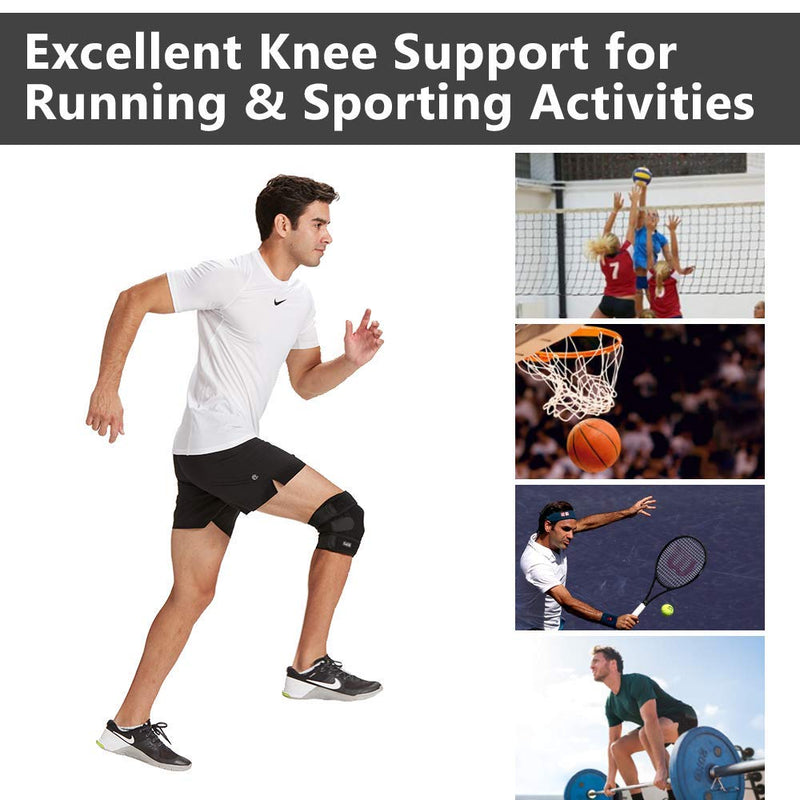 ComfiLife Knee Brace for Knee Pain Relief – Neoprene Knee Brace for Working Out, Running, Injury Recovery – Side Stabilizers – 3 Point Adjustable Compression – Open Patella Support,Non-Slip (Medium) Medium (Pack of 1)