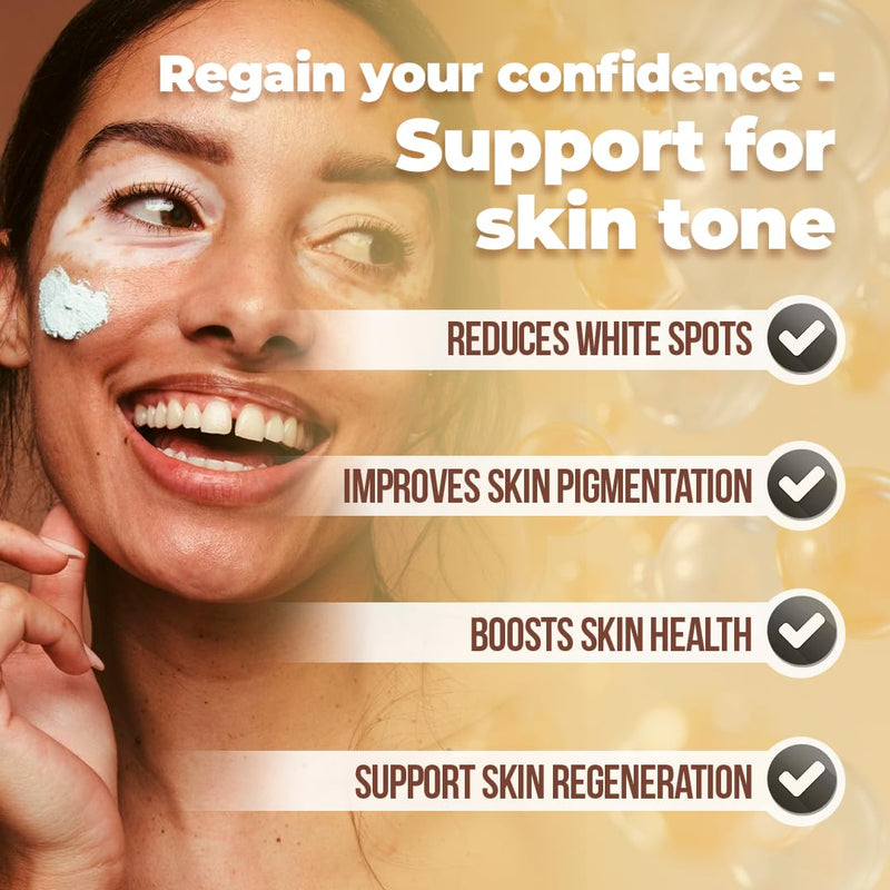 Dermawonder Vitiligo Capsules (60 Count) Effective Vitiligo Supplement, Reduce White Spots & Improve Skin Pigmentation Support, for All Skin & Reduce White Spots on Skin and Tinted Skin 1