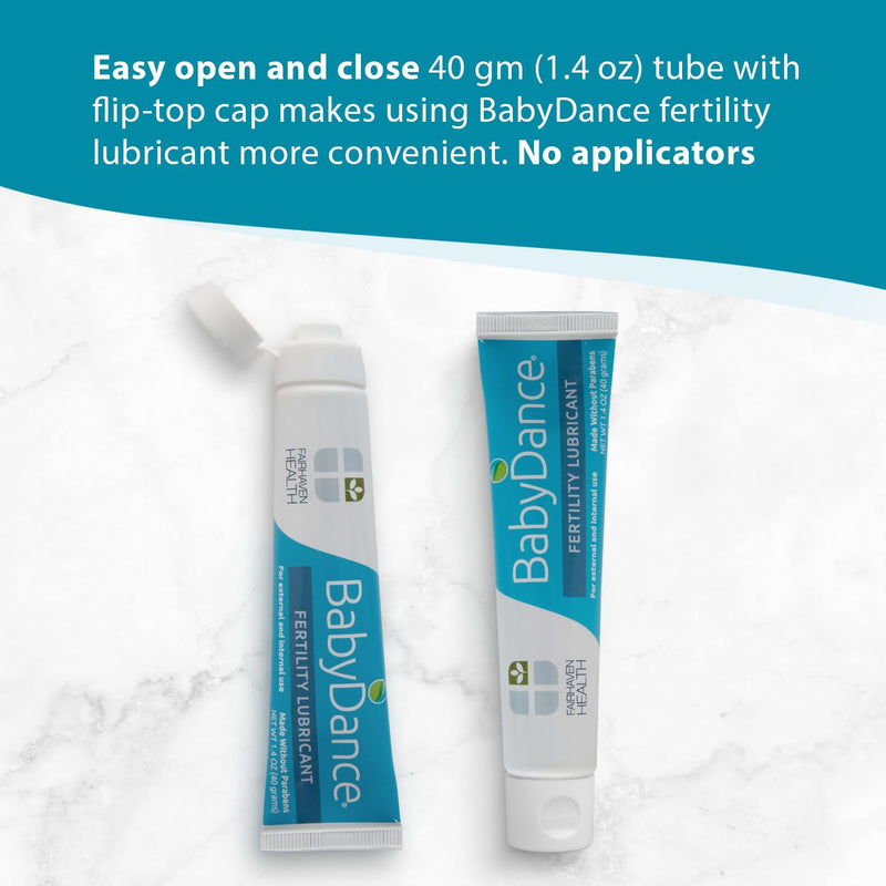 Fairhaven Health BabyDance Fertility Lubricant | for Women and Men Trying to get Pregnant | Water Based Personal Lube | Made Without Parabens | 40 Grams BabyDance Flip-Top Tube No Applicators - BeesActive Australia